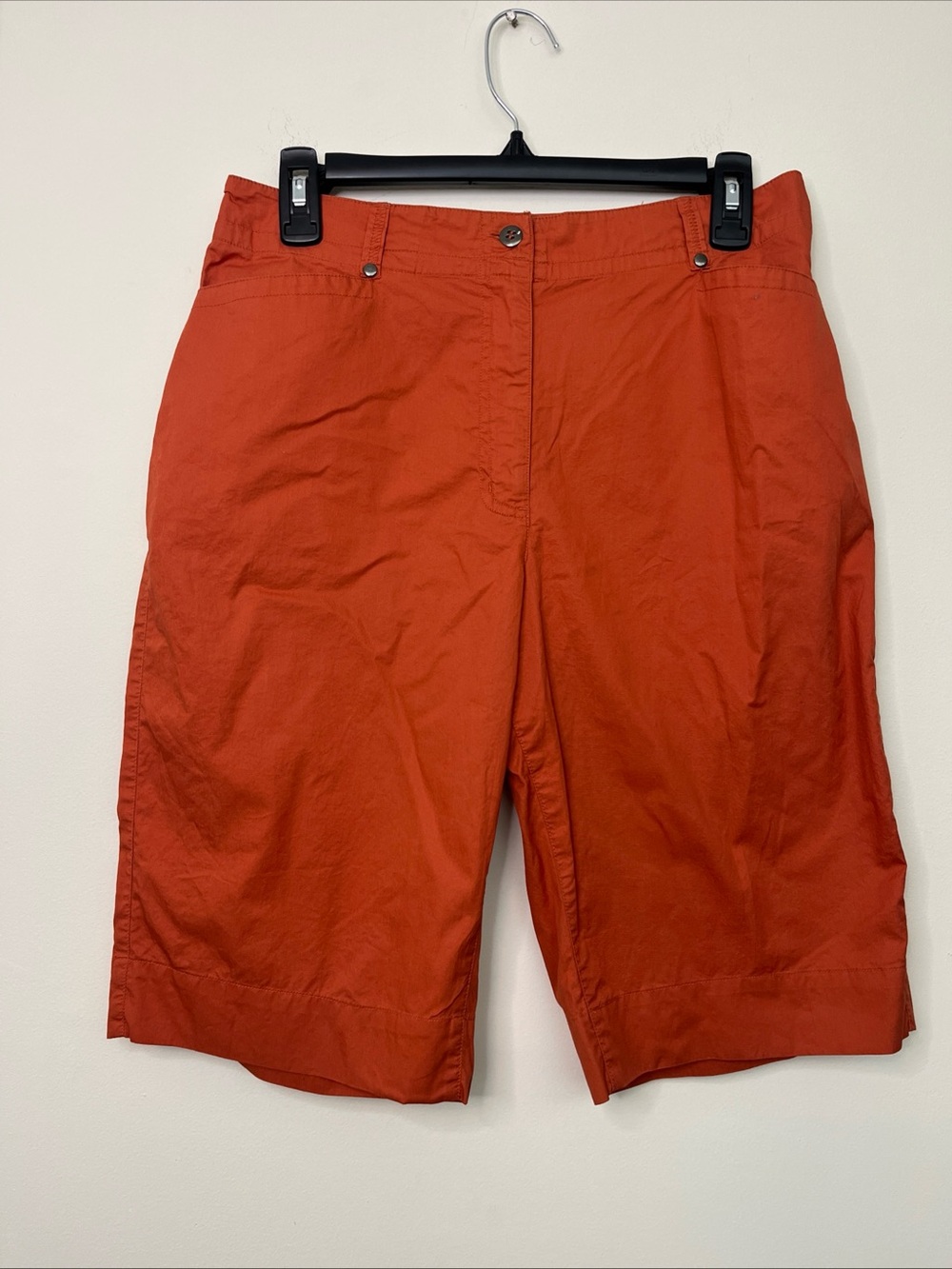 Women’s Chico’s Orange Bermuda Shorts Lightweight Medium (Size 1) Cotton Comfort